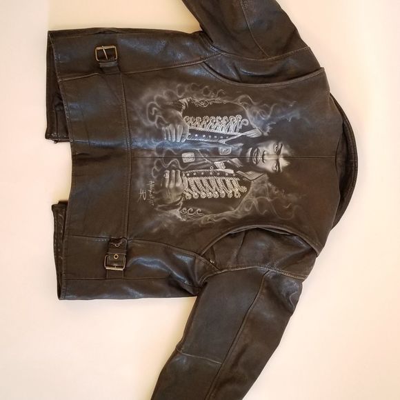 Rare One of a Kind Jimi Hendrix Leather Jacket - Picture 5 of 16